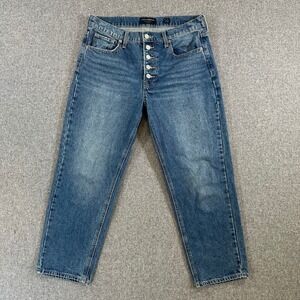 Lucky Brand Jeans Womens 8/29 Boy Mid Rise Relaxed Blue Button Fly Denim